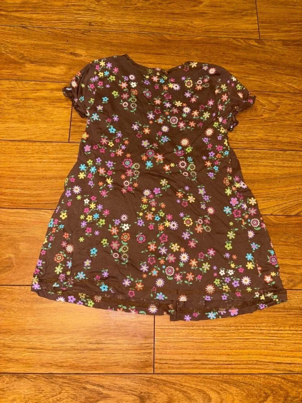 Brown floral Y2K babydoll top